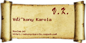 Vékony Karola névjegykártya